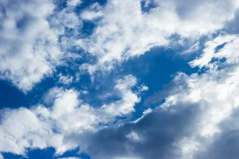 Blue sky and white clouds in day time. Stock Photos