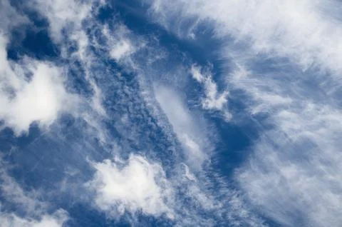 Blue sky and white clouds background for mindfulness and peace Stock Photos