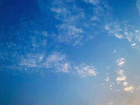 Blue Sky and White Clouds Static Atmospheric Background Stock Photos