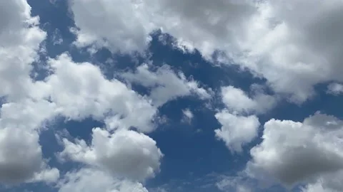Blue sky and white flappy clouds, time lapse Stock Footage 220171225