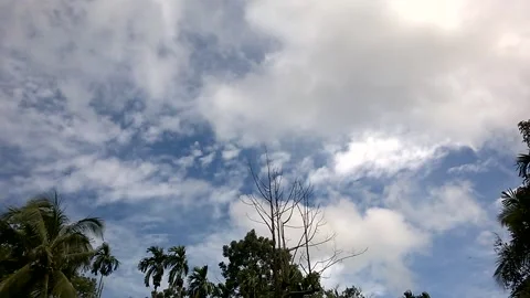Blue sky and white fluffy cloud. Stock Footage 139856025