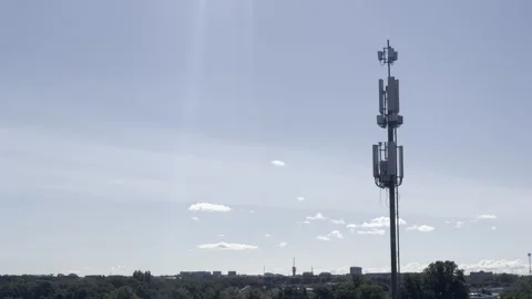 Blue Sky Antenna Stock Footage 284528330