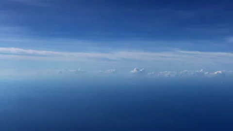 Blue sky atmosphere from plane view, handheld camera 스톡 동영상 276159227