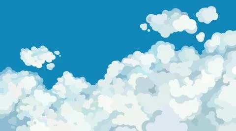 Blue sky background with big white cloud Stock Illustration