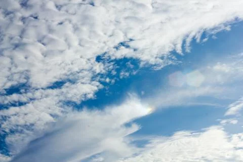 Blue sky background with cloud . Stock Photos