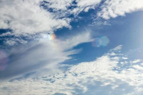 Blue sky background with cloud . Stock Photos