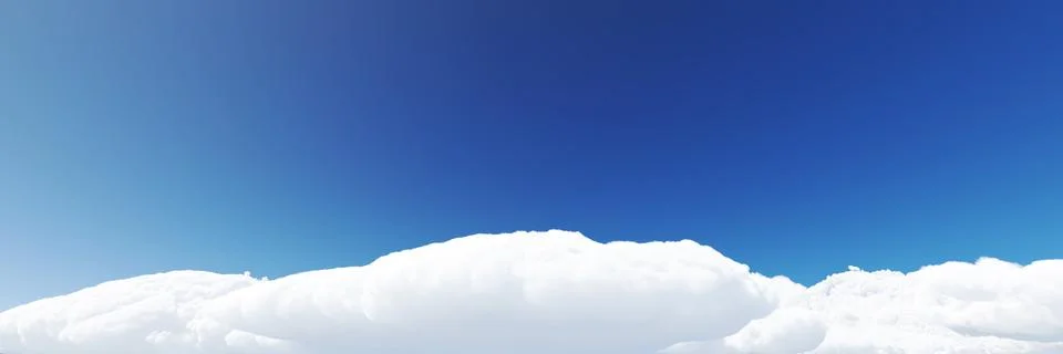 Blue sky background with clouds 3d render Stock Illustration