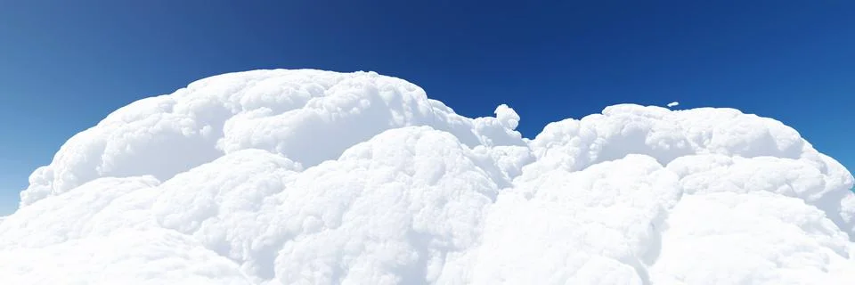 Blue sky background with clouds 3d render Stock Illustration