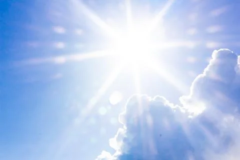 Blue sky background with clouds. Clouds on a clear day Foto stock