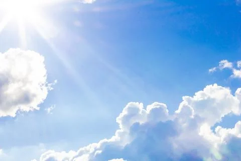 Blue sky background with clouds. Clouds on a clear day Foto stock