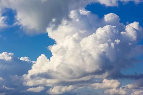 Blue sky background with clouds. Clouds on a clear day 스톡 사진