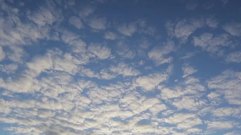Blue sky background with clouds. Cumulus clouds at sunset. Stock Footage 262522125
