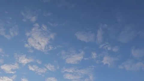 Blue sky background with clouds. Cumulus clouds at sunset. Stock Footage 262523441