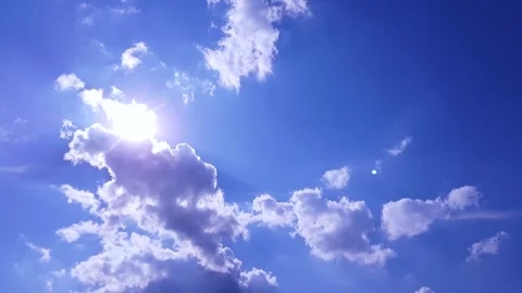 Blue sky background with clouds Stock Footage 255878019