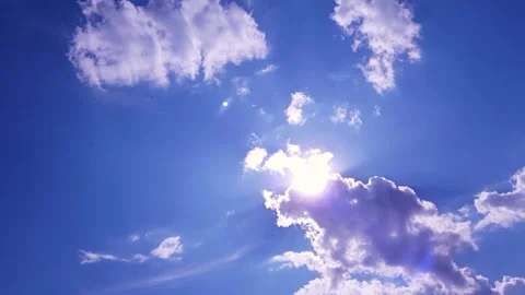 Blue sky background with clouds Stock Footage 255878020