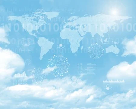 Blue sky background with clouds Stock Illustration