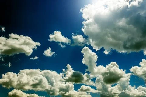Blue sky background with clouds Stock Photos