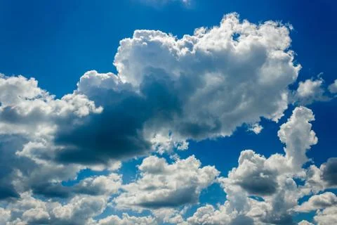 Blue sky background with clouds Stock Photos