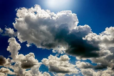 Blue sky background with clouds Stock Photos