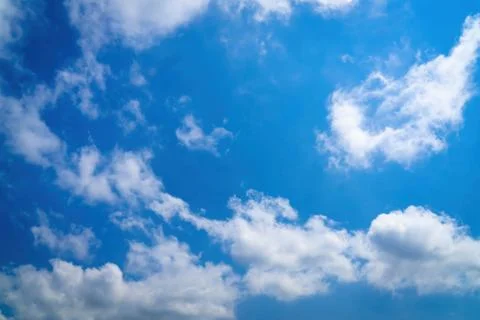 Blue  sky background with clouds. Stock Photos