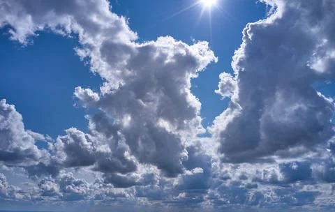 Blue sky background with clouds Stock Photos