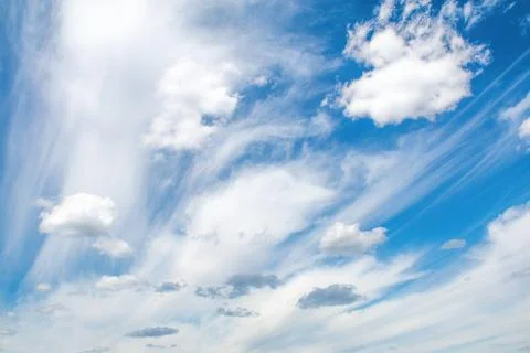 Blue sky background with clouds. 写真素材