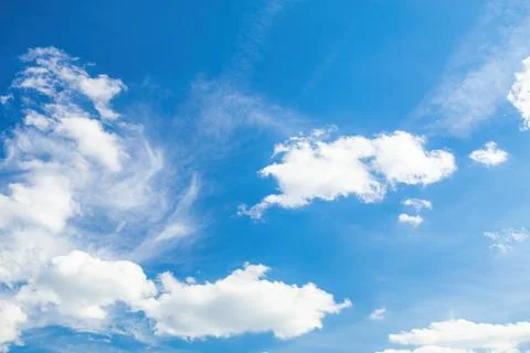 Blue sky background with clouds. Foto stock