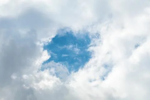 Blue sky background with clouds. Foto stock