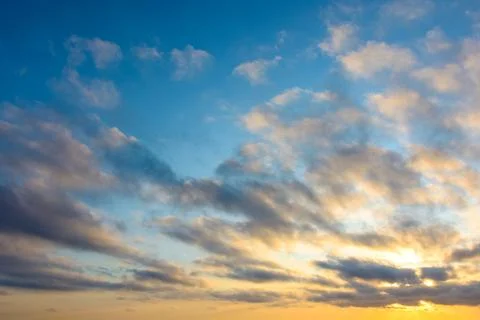 Blue sky background with clouds Stock Photos