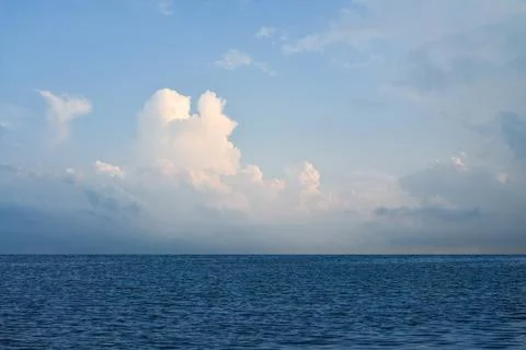Blue sky background with clouds on sunrise Stock Photos