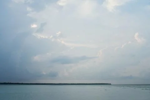 Blue sky background with clouds on sunrise Photos
