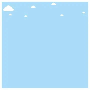 Blue sky background with clouds. Vector illustration in flat cartoon style. Illustrazione stock