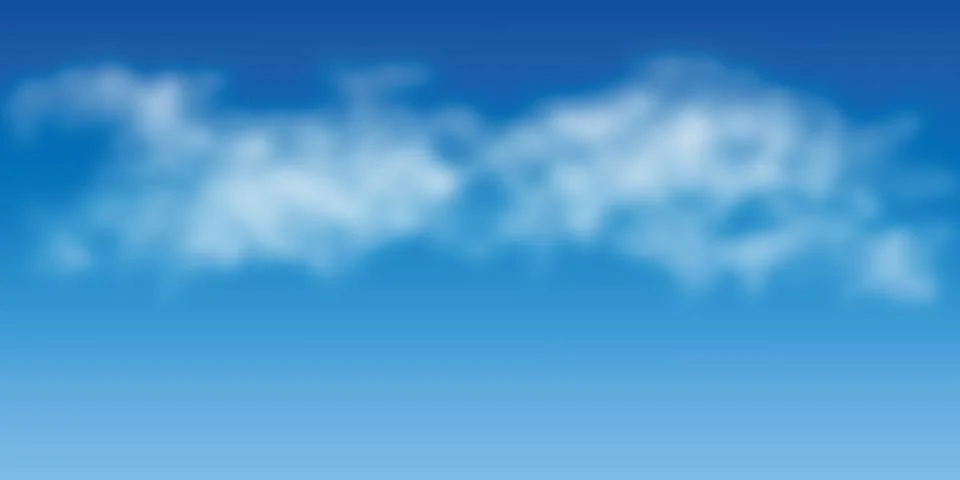 Blue sky background with fluffy clouds vector Stock Illustration
