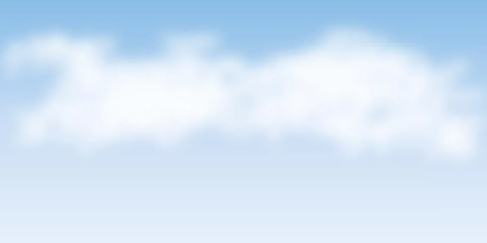 Blue sky background with fluffy clouds vector Stock Illustration