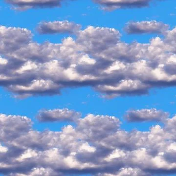 Blue sky background with gloomy clouds. Seamless illustration 스톡 일러스트