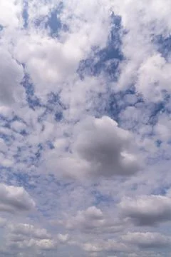 Blue sky background with many clouds. Panorama Stock Photos