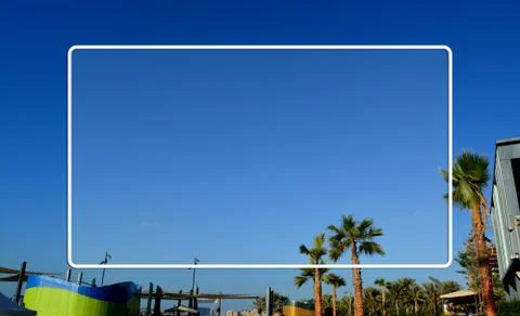 Blue Sky background with Rectangle copy space Stock Photos