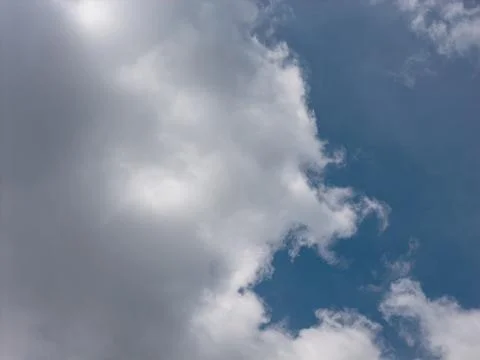 Blue sky background with small white cloud 写真素材