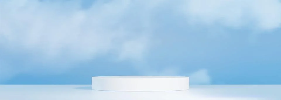 Blue sky background with soft cloud and platform Stock Illustration
