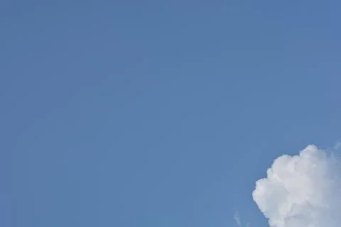 Blue sky background with soft white cloud corner 스톡 사진