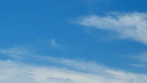 Blue sky background with tiny cirrus fluffy clouds. Concepts of weather forecast Video stock 208949684