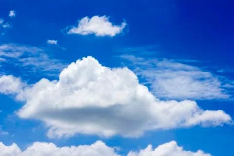 Blue sky background with tiny clouds Stock Photos