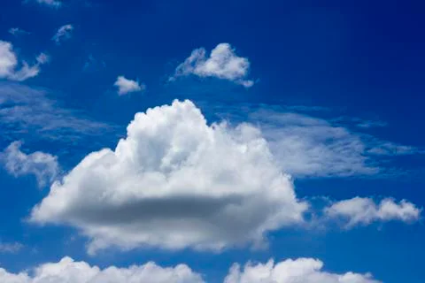 Blue sky background with tiny clouds Stock Photos