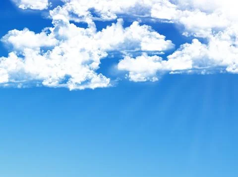 Blue sky background with tiny clouds Stock Photos