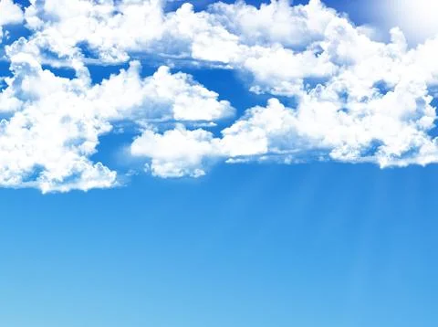 Blue sky background with tiny clouds Stock Photos
