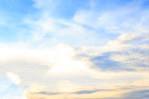 Blue sky background with tiny clouds. Stock Photos
