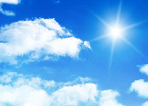 Blue sky background with tiny clouds Stock Photos