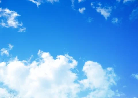 Blue sky background with tiny clouds Stock Photos