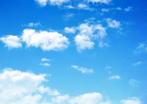 Blue sky background with tiny clouds Stock Photos