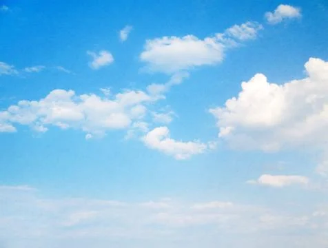 Blue sky background with tiny clouds Foto stock